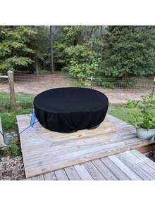 420D Oxford Cloth Outdoor Oval Pool Cover Tank Pool Dust Cover Bathtub Cover 50 Gallons - Black - View 3
