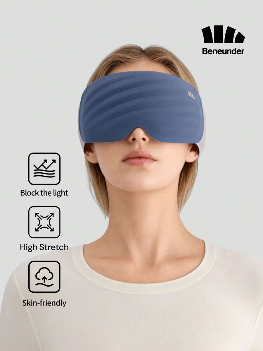 Masker Mata Anti Cahaya 3D Beneunder Zero-Pressure LC013 - Biru Merpati Abu-abu - View 1