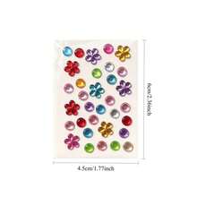 Self‑Adhesive Rhinestone DIY Stickers, Colorful Acrylic Gem Glitter Stickers, Moon Star Diamond Gems, For Kids Craft, Scrapbooki - one-size - View 12