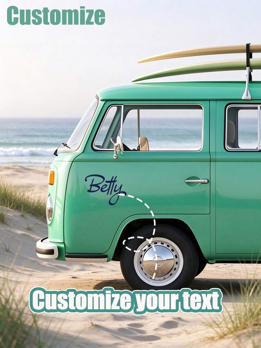 Personalized Camping Car Stickers, Van Decals, Custom Name Stickers, Camping Car Name Decals, Travel Vehicle Decoration, Outdoor Adventure Vehicle Accessories, Personalized RV Patterns, Custom RV Decoration, Gifts For Travel Enthusiasts And Car Owners - Multicolor - View 1