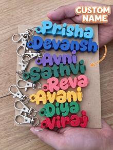 Personalized 3D Printed Name Keychain - School Bag Tag, Party Favor, Class Gift - Multicolor - View 1