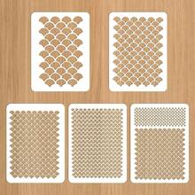 5/1pc (Random Style) Mermaid Scale Stencil, Mermaid Makeup Template, Reusable Fish Scale Pattern, Large Plastic Scale Wall Stencil, Suitable For Face And Body Painting - White - View 6