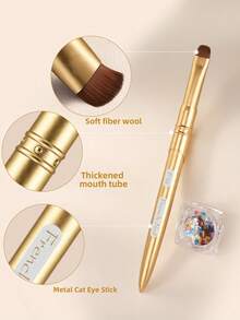 JOCNAIL 3-In-1 Precision French Tip Nail Brush, Professional Metal Handle Gel Polish Painting Pen & Residue Clean Up Brush Manicure Tool - Multicolor - View 1