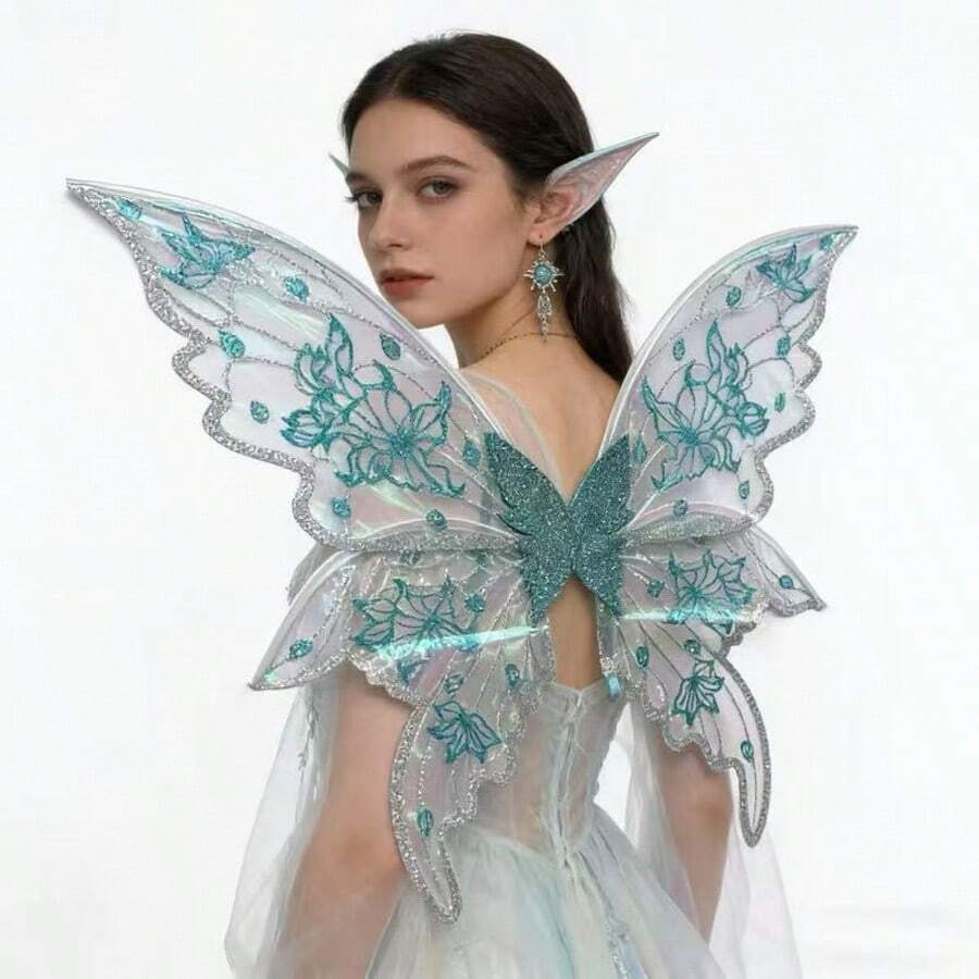 Large Fairy Wings Adult Women's Dress, Butterfly Chiffon Angel Wings Halloween Costume For Role-Playing Party - A - View 1
