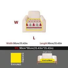 1 Buah Alas Sofa Motif Pohon Natal, Pelindung Sofa Anti Selip Anti Hewan Peliharaan, Pelindung Furnitur Natal Motif Kepingan Salju Ramah Kulit untuk Dekorasi Liburan Ruang Tamu - Putih - View 15