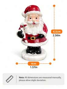 1pc Cute Christmas Santa Claus Figurine, Festive Santa Tabletop Ornament With Tree Gift Candy Cane Or Wreath, Holiday Decor For Mantel Shelf Fireplace Living Room Desk & Entryway - 1PC - View 10
