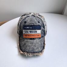 1pc Men's Baseball Cap, Washed Distressed Frayed Edge Denim Hat, Suitable For Outdoor Travel And Daily Wear - Multicolor - View 2