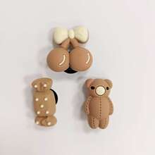 6PCS Chocolate Girl Decorative Shoe Buttons, Cute Teen Style, DIY Custom Accessories For Daily Wear - Multicolor - View 6