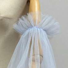 1pc White Minimalist Mesh Petal Sleeve 2pcs Elastic Dark Bride Arm Warmers 40cm - Multicolor - View 9