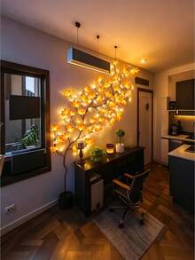 1pc 96 LED Maple Vine Fairy Lights, USB Powered, 8 Lighting Modes, Flexible Maple Leaf String Lights, Autumn Indoor Decoration, Suitable For Living Room And Bedroom, Halloween Party Atmosphere Light - M11 Maple Leaf Rattan - View 7