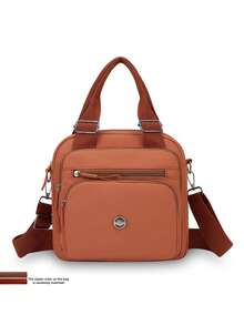Women's Multi-Functional Compact Handbag, Convertible To Shoulder Bag And Backpack, With Adjustable Shoulder Strap, Multi-Compartment Design, Minimalist Style, Suitable For Moms - Multicolor - View 15