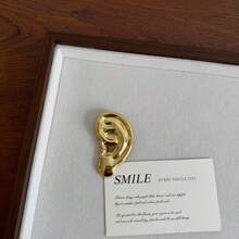 1PC Niche Design Metal Ear Brooch, Luxury High-End Asymmetrical Facial Feature Suit Pin, Accessory For Women - Ear - View 6