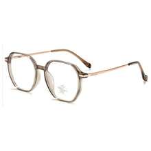Retro Fashion Ultra-Light Weight Polygonal TR Titanium Alloy Eyeglass Frame Unisex Brand Design For Men And Women Large Frames Flat Lenses Glasses - A - View 10