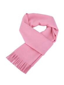 1pc/2pcs/3pcs Women's Autumn/Winter Solid Color Faux Cashmere Long Tassel Scarf, Soft Skin-Friendly Thickened Warm Oversized Shawl, Multi-Color Options, Outdoor Windproof Cold-Resistant Versatile Coat Neck Warmer - Multicolor - View 21