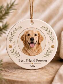 Personalized Pet Photo Hanging Ornament, Custom 3-Inch Dog Or Cat Keepsake, Pet Lover Gift, Dog Mom Cat Mom Gift, Christmas Tree Decor Hanging Ornament - Multicolor - View 2
