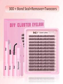 Kit Bulu Mata Gugusan Bulu Mata Tipis Bulu Mata Gugusan Alami Kit Ekstensi Bulu Mata DIY 8-16mm Kit Ekstensi Bulu Mata Gugusan 300pcs Bulu Mata Individual Lengkung D Bulu Mata Gugusan (Dengan Pinset) - Berwarna merah muda - View 15