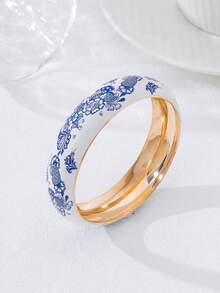 1pc Women's Printed Bracelet, Colorful Elegant Porcelain Hand Ornament - Flower-shaped Bracelet - View 13