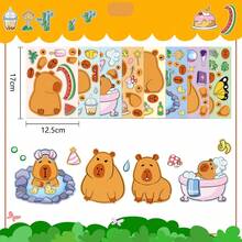 8pcs Capybara Face Swap Stickers, Cute Capybara Collage Stickers, Healing Cartoon DIY Styling Stickers, Free Combination Of Facial Features, Food And Scene Decoration Accessories, Create Different Capybara Images At Will, Suitable For Desktop Crafts, Games, Planner Decoration, Creative Styling, Suitable For Craft Enthusiasts, Cartoon Pet Decoration Stickers, Capybara Collage Materials, Tearable Capybara Outfit Sticker Set - Multicolor - View 10
