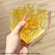 1pc Large Transparent Square Cheese Squishy, 2026 Slow Rebound Stress Relief Toy, Creative Decompression Gadget, Suitable As Collectible Gift, Holiday Gift, Birthday Gift For Friends - Multicolor - View 12