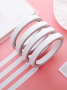 1/5/10pcs White Double-Sided Tapes, For Craft And Stationery - Strong Adhesive, Hand-Tear Hot Melt Tapes, Suitable For Projects And Packaging - White - View 2