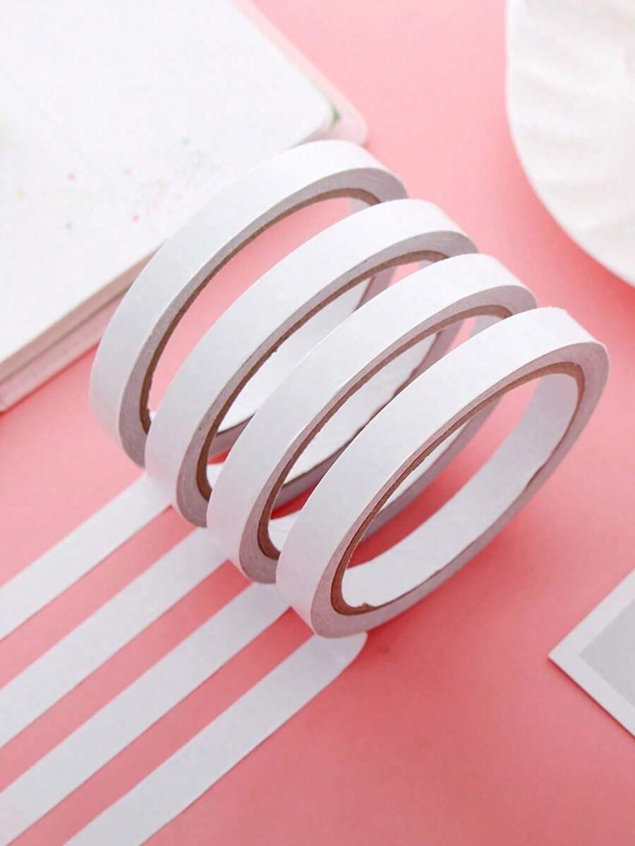 1/5/10pcs White Double-Sided Tapes, For Craft And Stationery - Strong Adhesive, Hand-Tear Hot Melt Tapes, Suitable For Projects And Packaging