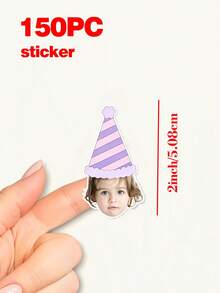 Custom Face Birthday Stickers, Personalized Photo Stickers With Custom Face For Gift Wrapping, Birthday Present Boxes, Gift Bags, Birthday Party Favors, Custom Name Gift Labels, Birthday Decorations - Multicolor 2 - View 12