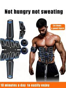 AXH USB Rechargeable Abdominal Trainer Portable Abdominal Massager Electronic Training Belt Fitness Equipment - Black - View 1