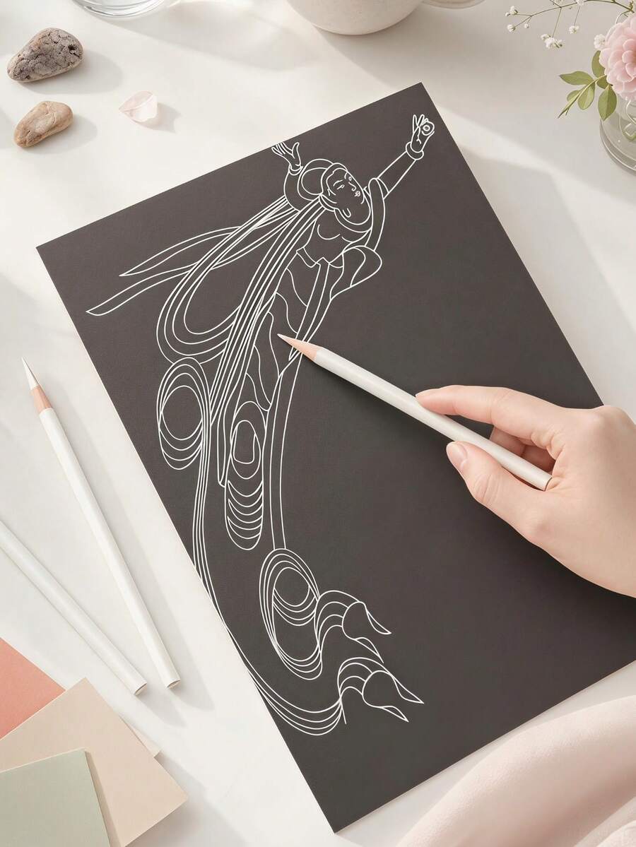 Haus Hana 5/10pcs White Eraser Pencils With 4mm Tips For Sketching, Blending & Art - White - View 1