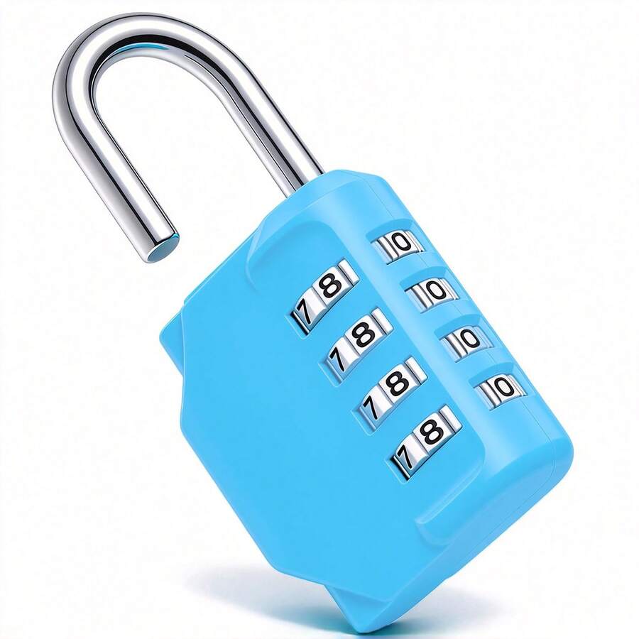 Heavy Duty Metal Padlock 4-Digit Combination Lock - Anti-Theft Lock, Suitable For Home, Gym, Locker, Luggage, Boat And Cabinet - Easy To Use Key Lock (Padlock Only) - Multicolor - View 1