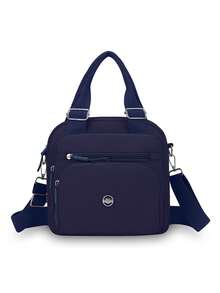 Women's Multi-Functional Compact Handbag, Convertible To Shoulder Bag And Backpack, With Adjustable Shoulder Strap, Multi-Compartment Design, Minimalist Style, Suitable For Moms - Multicolor - View 17