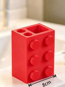 Creative Building Block Style Toothbrush Holder, Nested Bathroom Countertop Storage Rack, Stackable Toothpaste And Sundries Organizer, Colorful Modular Tray, Home Use - Multicolor - View 13