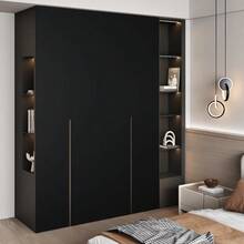 1 Roll Black Solid Color Self-Adhesive Peel And Stick Contact Paper, Removable, For Cabinet, Background Wall, Countertop, Desktop, Shelf, Door, Waterproof Oil-Proof Thickened Vinyl Decorative Wallpaper - Solid Color - View 5