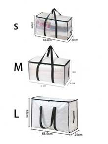 Transparent Visible Baby Blanket Storage Bag, Large Capacity Reinforced Handle Baby Clothes Toys Bedding Organizer Bag, Closet Home Moving Packing Storage Bag - Multicolor - View 4