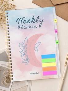 1pc A5 Weekly Planner, Non-Dated Spiral Schedule Book With Weekly Goals, To-Do & Habit Tracking, Christmas Gifts, Office Desk Accessories, Bible Study Materials - Rectangle - View 1