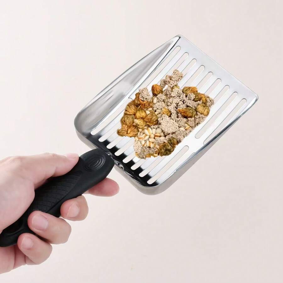 Multifunctional Stainless Steel Mesh Scoop - Heavy Duty Beach Sand Sifter, Used For Sifting Shark Teeth And Shells, Pet Litter Scoop, Garden Soil Filter - A - View 1