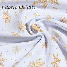 1pc Winter Christmas Minimalist Gold Snowflake Pattern Tablecloth, Stain-Resistant Dining Table Decor Cloth, Suitable For Kitchen, Dining Table, Coffee Table, TV Cabinet, Entryway, Party Holiday Decoration, Home Decor, Christmas Gathering - Multicolor - View 3