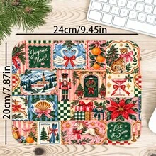 1pc Vintage Christmas Patchwork Desk Mat, Multi-Purpose Makeup Nail Art Table Pad, Large Non Slip Desktop Protector S/M/L/XL - View 19