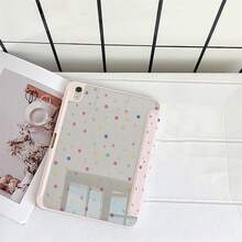 可愛彩色水鑽圓點印花保護翻蓋平板保護殼，附筆槽，適用於 iPad 10代 10.9吋 2022 智慧保護殼 / Air 13 (M3 2025) / Air 11 (M3 2025) / 11 (A16 2025) / 相容 Galaxy S9/S7/S10+ / 相容 Galaxy Tab S6 Lite 10.4 吋 / 相容 Matepad - 彩色 - 查看 5