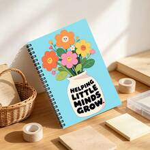 1pc A5 Floral Pattern Cover Spiral Notebook Diary, Perfect For School And Office Use, Great Gift For Friends, Colleagues, Boyfriend/Girlfriend, Back To School Supplies - Floral Series - View 4