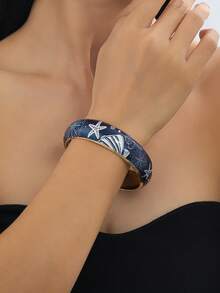 1pc Women's Printed Bracelet, Colorful Elegant Porcelain Hand Ornament - Flower-shaped Bracelet - View 8