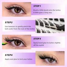 LIMEIKAI 144pcs Anime Style Single Cluster False Eyelashes, Cat Eye Natural Lash Clusters, Thin Lash Clusters 10-14mm, Cluster Lash Extensions, Left And Right Separated, DIY Lash Extension, Soft D Curl Fox Eye Lash Clusters - Suitable For Party, Daily Makeup, Cosplay, Easy DIY Wear - View 11
