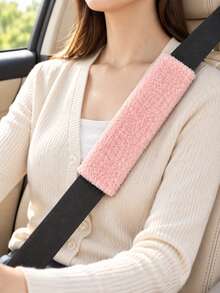 Car Seat Belt Shoulder Pad, Soft Seat Belt Cover, Plush Shoulder Strap Protector, Anti-Friction Comfortable Cushion, Wrap-Around Fit, Universal Vehicle Interior Accessory, Suitable For Driving, Travel, Road Trip, Commute, Neck And Shoulder Comfort Pad - A - View 5