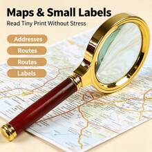 2pcs Set (1pc Extra Large Upgraded 80x Magnifying Glass And 1pc Random Color Cleaning Cloth) Large Handheld Metal Magnifier, Ergonomic Handle, Portable Multi-Function Magnifying Glass, Suitable For Viewing Jewelry - Multiple Styles - View 7