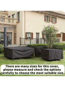 1pc 420D Heavy-Duty Patio Tablecloth, 72x47x29 Inch Rectangular Outdoor Table Cover With Adjustable Drawstring Closure, All-Season Black Fabric For Furniture, Picnic, Coffee Tables, Chairs & Sofas - Black - View 5