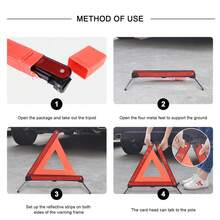 2x Reflective Car Warning Triangles Large Road Breakdown Emergency Safety Sign - A - View 3