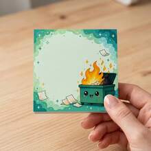 4pcs 200-Page Cute Trash Can Fire Sticky Notes, Fun Office Gift Memo Pads, Office Planner Notebook - one-size - View 10