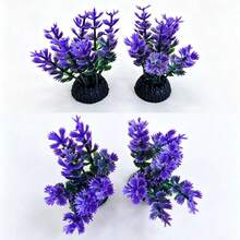 5pcs Artificial Aquarium Plants, Fish Tank Decoration Fake Water Plants, Maintenance-Free, With Base, Sand And Stone Tray Decoration - Happy Aquarium - View 7