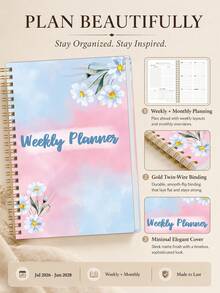 1pc A5 Weekly Organizer, Undated Spiral Planner With To-Do, Goals & Habit Tracking Pages For School Work, Office Desk Accessories, Christmas Gifts, Bible Study Materials - A - View 4