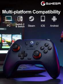 GameSir Nova Lite Gamepad For PC Compatible With Switch 2/1 Steam Android IOS Mobile Phone Windows With Original Controller Protective Case Hall Effect Joysticks Wireless Gaming Controle 2 Rumble Vibration Motors Turbo Function - Dark Purple - View 6