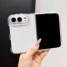 適用於 iPhone 18 Duo 可摺疊手機殼 全新 Phantom Shield 氣囊防摔 矽膠軟殼 橫條紋 全包覆 多角度保護 鏡頭保護蓋 多色 中性款 - 無色 - 查看 8